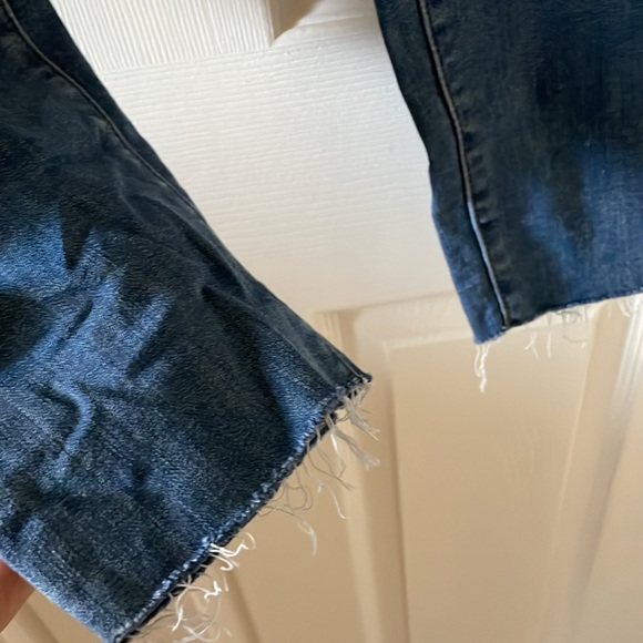 NWOT Just Black Denim mid rise button fly skinny jeans medium wash raw hem - Picture 2 of 10